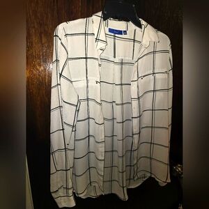 Women's Long Sleeve Blouse - Apt. 9 - Black and White - Medium